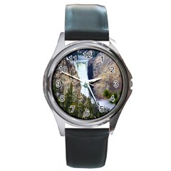 Yellowstone Waterfall Round Metal Watches by trendistuff