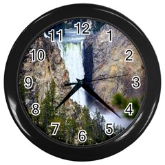 Yellowstone Waterfall Wall Clocks (black) by trendistuff