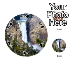 Yellowstone Waterfall Playing Cards 54 (round)  by trendistuff