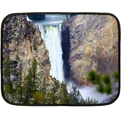 Yellowstone Waterfall Double Sided Fleece Blanket (mini)  by trendistuff