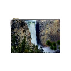 Yellowstone Waterfall Cosmetic Bag (medium)  by trendistuff