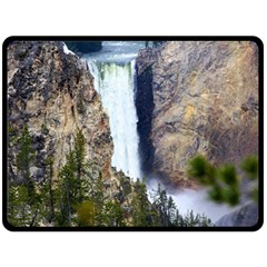 Yellowstone Waterfall Fleece Blanket (large)  by trendistuff