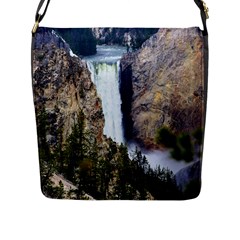 Yellowstone Waterfall Flap Messenger Bag (l)  by trendistuff