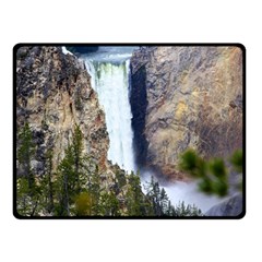 Yellowstone Waterfall Double Sided Fleece Blanket (small)  by trendistuff