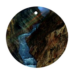 Yellowstone Lower Falls Ornament (round)  by trendistuff