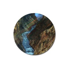 Yellowstone Lower Falls Magnet 3  (round) by trendistuff