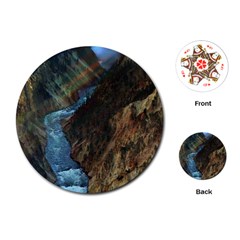 Yellowstone Lower Falls Playing Cards (round)  by trendistuff