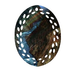 Yellowstone Lower Falls Ornament (oval Filigree)  by trendistuff