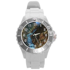 Yellowstone Lower Falls Round Plastic Sport Watch (l) by trendistuff