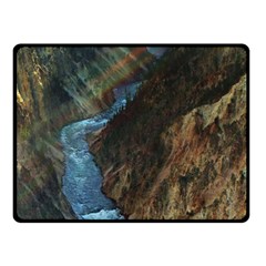 Yellowstone Lower Falls Double Sided Fleece Blanket (small)  by trendistuff