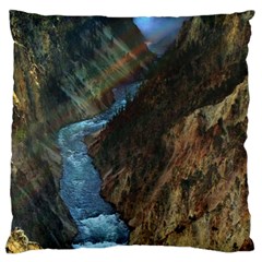 Yellowstone Lower Falls Large Flano Cushion Cases (two Sides)  by trendistuff