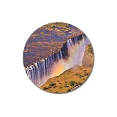 Waterfall Africa Zambia Magnet 3  (round) by trendistuff