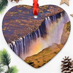 WATERFALL AFRICA ZAMBIA Heart Ornament (2 Sides)