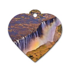 Waterfall Africa Zambia Dog Tag Heart (two Sides) by trendistuff