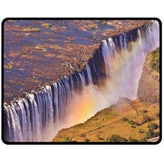 Waterfall Africa Zambia Fleece Blanket (medium)  by trendistuff