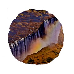 Waterfall Africa Zambia Standard 15  Premium Round Cushions by trendistuff