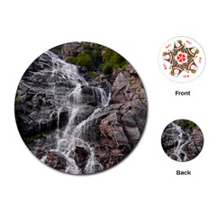 Mountain Waterfall Playing Cards (round)  by trendistuff