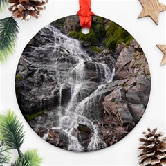 Mountain Waterfall Round Ornament (two Sides)  by trendistuff