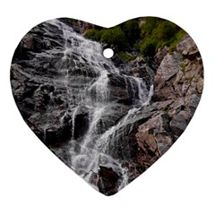 Mountain Waterfall Heart Ornament (2 Sides) by trendistuff