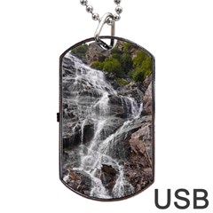 Mountain Waterfall Dog Tag Usb Flash (two Sides)  by trendistuff