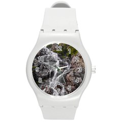 Mountain Waterfall Round Plastic Sport Watch (m) by trendistuff