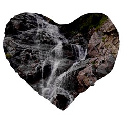 Mountain Waterfall Large 19  Premium Heart Shape Cushions by trendistuff