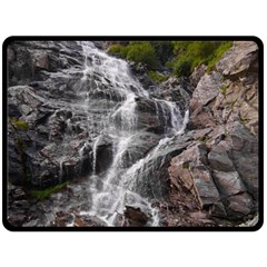 Mountain Waterfall Double Sided Fleece Blanket (large)  by trendistuff