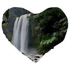 Hopetoun Falls Large 19  Premium Flano Heart Shape Cushions by trendistuff