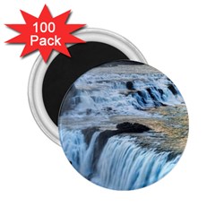 Gullfoss Waterfalls 2 2 25  Magnets (100 Pack)  by trendistuff