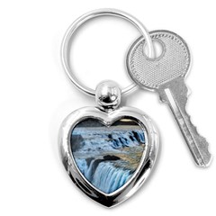 Gullfoss Waterfalls 2 Key Chains (heart)  by trendistuff