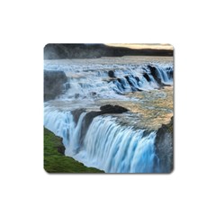 Gullfoss Waterfalls 2 Square Magnet by trendistuff