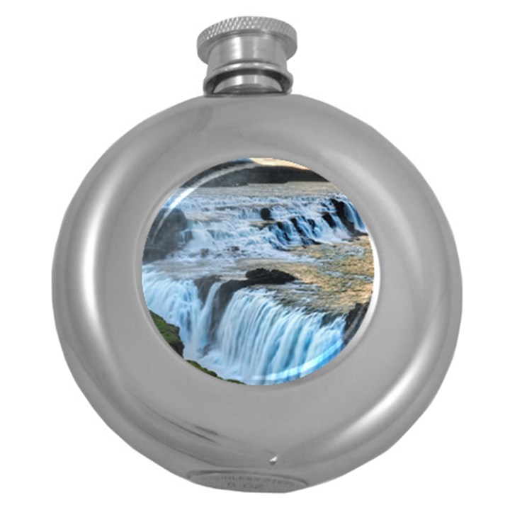 GULLFOSS WATERFALLS 2 Round Hip Flask (5 oz)