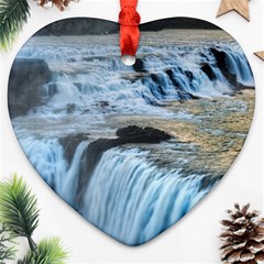 Gullfoss Waterfalls 2 Heart Ornament (2 Sides) by trendistuff