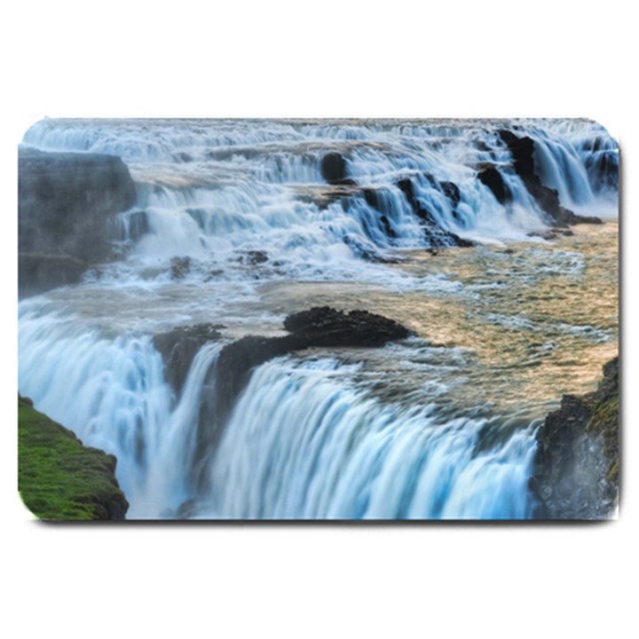 GULLFOSS WATERFALLS 2 Large Doormat 