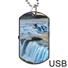 Gullfoss Waterfalls 2 Dog Tag Usb Flash (one Side) by trendistuff