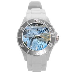 Gullfoss Waterfalls 2 Round Plastic Sport Watch (l) by trendistuff