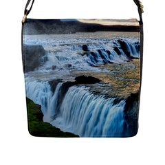 Gullfoss Waterfalls 2 Flap Messenger Bag (l)  by trendistuff