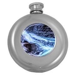 Gullfoss Waterfalls 1 Round Hip Flask (5 Oz) by trendistuff