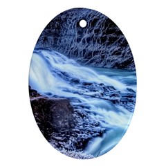 Gullfoss Waterfalls 1 Oval Ornament (two Sides) by trendistuff