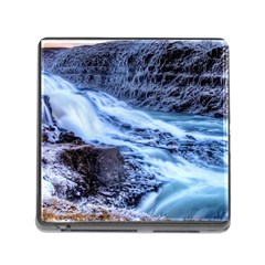 Gullfoss Waterfalls 1 Memory Card Reader (square) by trendistuff