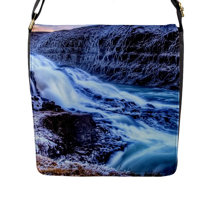 GULLFOSS WATERFALLS 1 Flap Messenger Bag (L) 