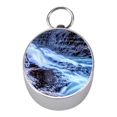 Gullfoss Waterfalls 1 Mini Silver Compasses by trendistuff