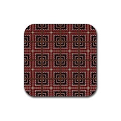 Check Ornate Pattern Rubber Coaster (square)  by dflcprints