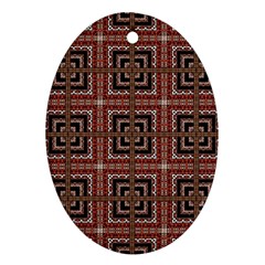 Check Ornate Pattern Oval Ornament (two Sides) by dflcprints