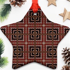 Check Ornate Pattern Star Ornament (two Sides)  by dflcprints