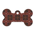 Check Ornate Pattern Dog Tag Bone (One Side) Front