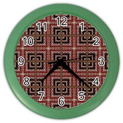 Check Ornate Pattern Color Wall Clocks by dflcprints