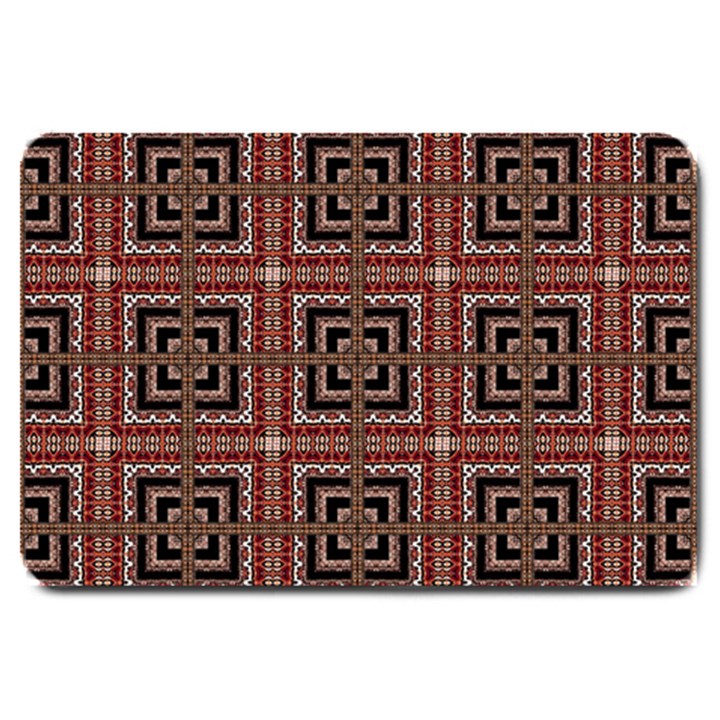 Check Ornate Pattern Large Doormat 