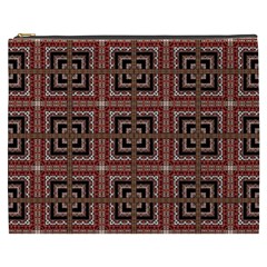 Check Ornate Pattern Cosmetic Bag (xxxl)  by dflcprints