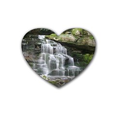 Elakala Falls Rubber Coaster (heart)  by trendistuff